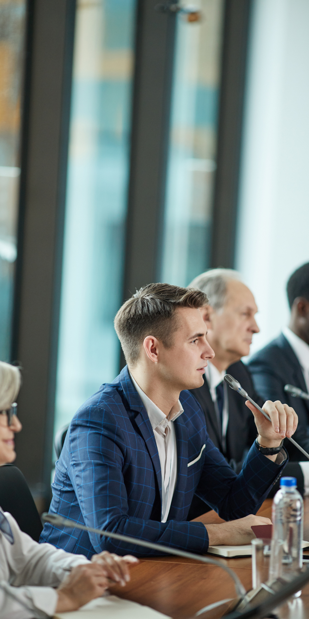 Man speaks on panel