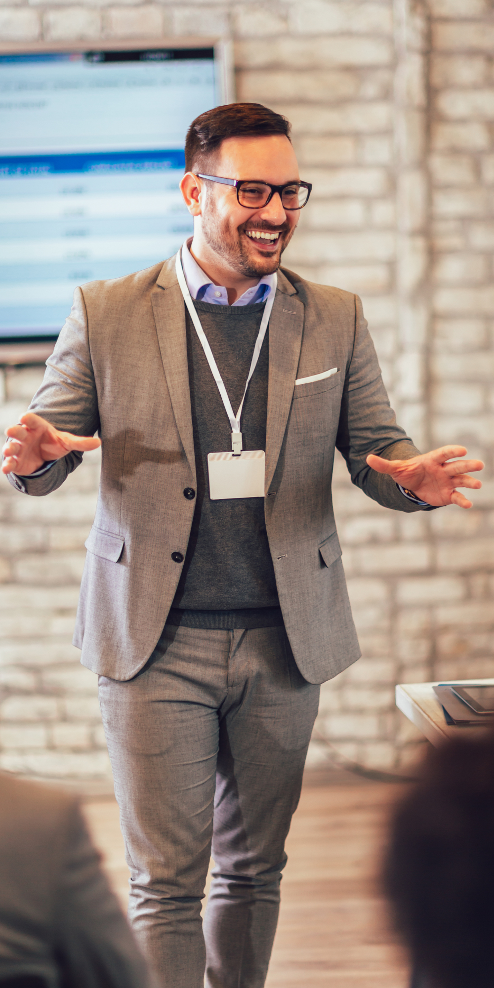 Man talking in front of audience