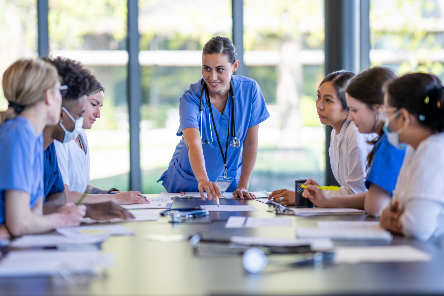 Group of medical professionals at a conference table